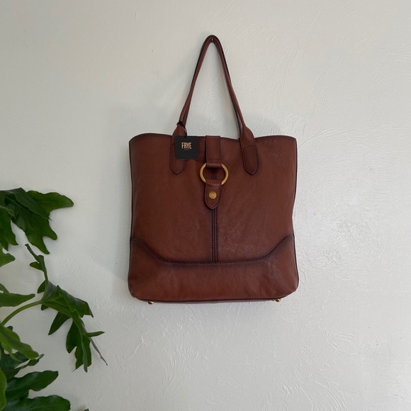 cognac leather tote